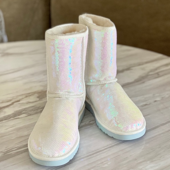 white sequin uggs